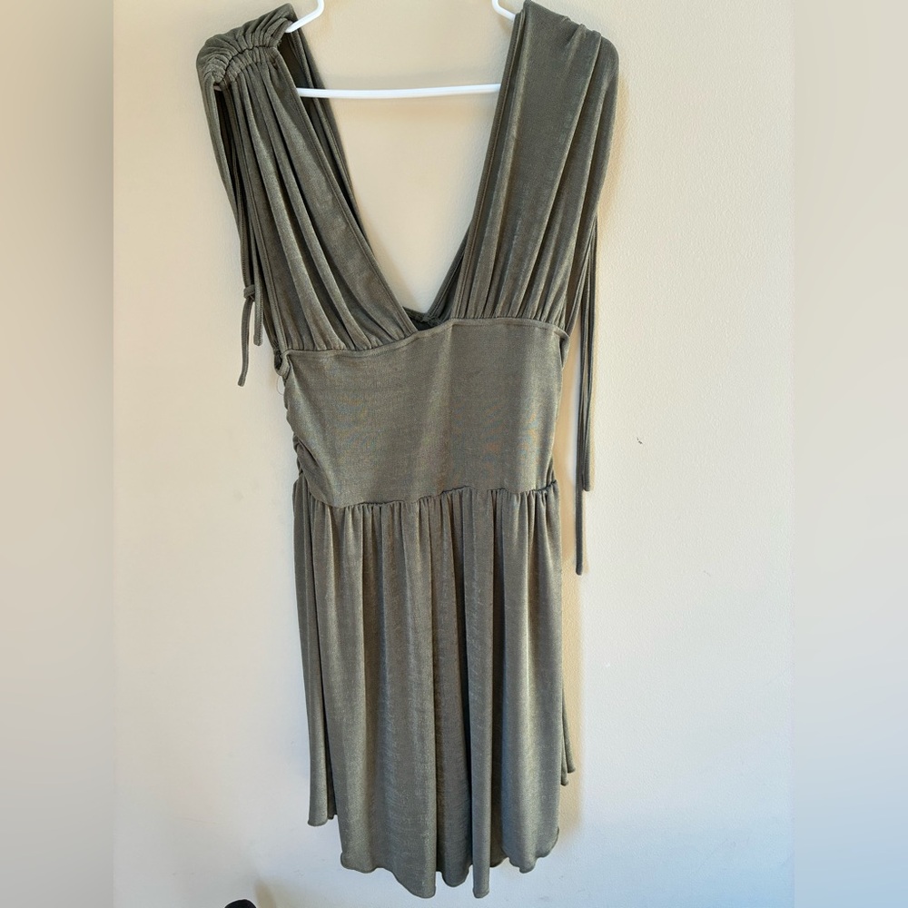 Elegant Olive Green Dress